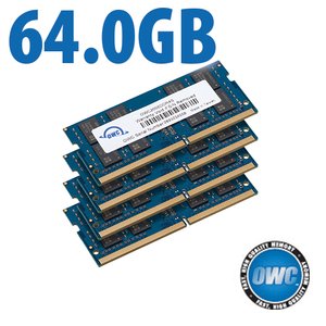 64.0GB (4x 16GB) OWC 2666MHz DDR4 PC4-21300 260-Pin SO-DIMM Memory Upgrade Kit