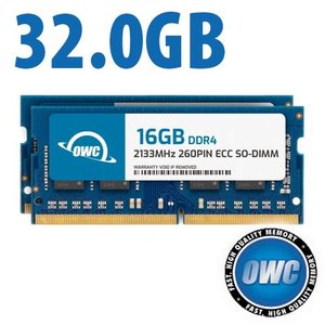 32.0GB (2 x 16GB) OWC 2133MHz DDR4 PC4-17000 260-Pin ECC SO-DIMM Memory Upgrade Kit for PC