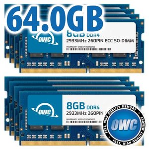 64.0GB (8 x 8GB) OWC 2933MHz DDR4 PC4-23400 260-Pin ECC SO-DIMM Memory Upgrade Kit for PC