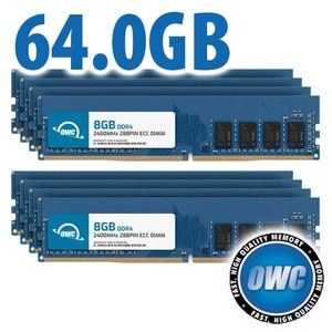 64.0GB (8 x 8GB) OWC 2400MHz DDR4 PC4-19200 288-Pin ECC DIMM Memory Upgrade Kit for PC