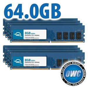 64.0GB (8 x 8GB) OWC 2666MHz DDR4 PC4-21300 288-Pin ECC DIMM Memory Upgrade Kit for PC
