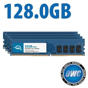 128.0GB (4 x 32GB) OWC 2666MHz DDR4 PC4-21300 288-Pin ECC DIMM Memory Upgrade Kit for PC