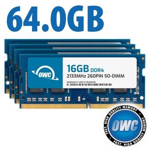 64.0GB (4 x 16GB) OWC 2133MHz DDR4 PC4-17000 260-Pin SO-DIMM Memory Upgrade Kit for PC