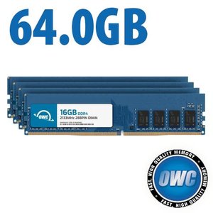 64.0GB (4 x 16GB) OWC 2133MHz DDR4 PC4-17000 288-Pin DIMM Memory Upgrade Kit for PC