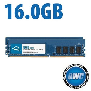 16.0GB (2 x 8GB) OWC 3200MHz DDR4 PC4-25600 288-Pin ECC DIMM Memory Upgrade Kit for PC
