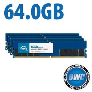 64.0GB (4 x 16GB) OWC 4800MHz DDR5 PC5-38400 288-Pin DIMM Memory Upgrade Kit for PC