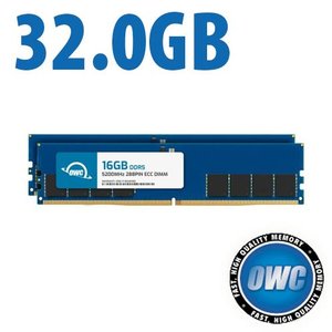 32.0GB (2 x 16GB) OWC 5200MHz DDR5 PC5-41600 288-Pin ECC DIMM Memory Upgrade Kit for PC