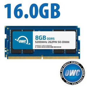16.0GB (2 x 8GB) OWC 5200MHz DDR5 PC5-41600 262-Pin SO-DIMM Memory Upgrade Kit for PC