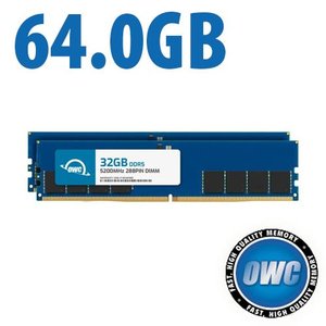 64.0GB (2 x 32GB) OWC 5200MHz DDR5 PC5-41600 288-Pin DIMM Memory Upgrade Kit for PC