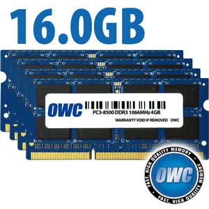 16.0GB (4 x 4GB) OWC PC-8500 DDR3 1066MHz 204-Pin SO-DIMM Memory Upgrade Kit