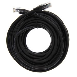 7.6 Meter (300") Ethernet Category 6 Enhanced RJ45 Network Patch Cable. Black