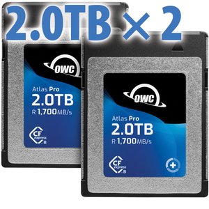 2.0TB OWC Atlas Pro CFexpress 2.0 Type B Memory Card (2-Pack)