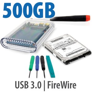 500GB OWC DIY 7200RPM HDD Upgrade Kit with OWC Mercury On-The-Go Pro (USB 3.0 + FW800) Portable External Enclosure