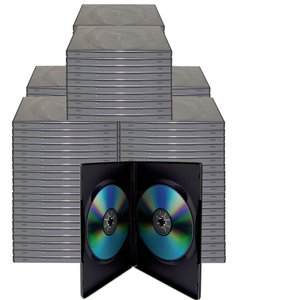 100 Black Dual Disc Cases for CD/DVD Media - Package your DVD and CD projects like the studios do!