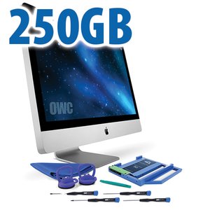 DIY Kit for 2009 - 2011 27" iMac optical bay: 250GB OWC Mercury Electra 3G SSD and OWC Data Doubler.