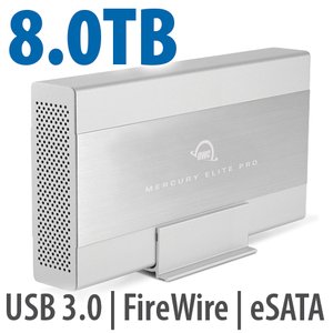 8.0TB OWC Mercury Elite Pro 7200RPM Storage Solution with USB 3.2 (5Gb/s) + eSATA + FW800/400
