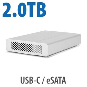 2.0TB OWC Mercury Elite Pro mini USB-C (10Gb/s) + eSATA Bus-Powered Portable Hard Drive External Storage Solution