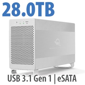 28.0TB OWC Mercury Elite Pro Dual Two-Drive RAID USB 3.2 (5Gb/s) + eSATA External Storage Solution