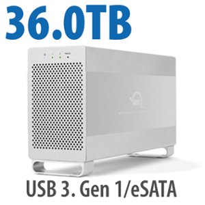 36.0TB OWC Mercury Elite Pro Dual Two-Drive RAID USB 3.2 (5Gb/s) + eSATA External Storage Solution