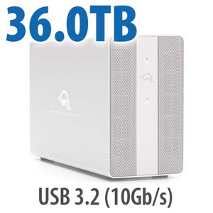36.0TB OWC Mercury Elite Pro Dual RAID Storage Solution with USB 3.2 (10Gb/s) + 3-Port Hub.