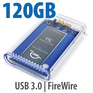 120GB OWC Mercury On-The-Go Pro FireWire 800/400 + USB 3.2 (5Gb/s) Bus-Powered Portable SSD External Storage Solution