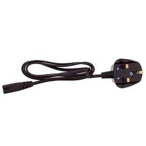 1.0M (39") OWC UL Certified C7 2-Pin Power Cord from AC Adapter to wall for UK, Ireland, Singapore