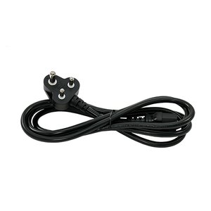 2.0 Meter (78") UL Certified 3-Pin Power Cord from AC Adapter to wall for India, South Africa and the UAE