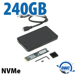 240GB OWC Aura Pro X2 Complete SSD Upgrade Solution for Mac Pro (Late 2013 - 2019) with Tools & 1.0TB OWC Express USB 3 Portable Storage Drive