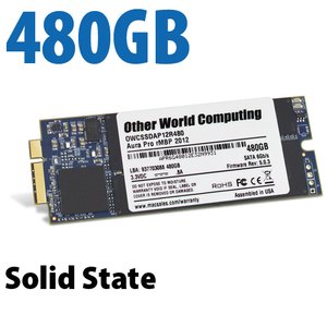 (*) 480GB OWC Aura 6G Solid-State Drive for 2012-13 MacBook Pro with Retina display.