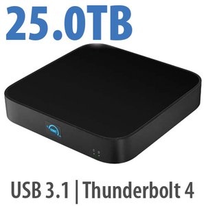 25.0TB (24.0TB HDD + 1.0TB NVMe) OWC miniStack STX Stackable Storage and Thunderbolt Hub Xpansion Solution - Matte Black