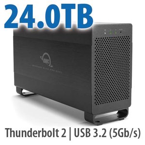 24.0TB OWC Mercury Elite Pro Dual RAID Thunderbolt 2 + USB 3.2 (5Gb/s) External Storage Solution