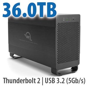 36.0TB OWC Mercury Elite Pro Dual RAID Thunderbolt 2 + USB 3.2 (5Gb/s) External Storage Solution