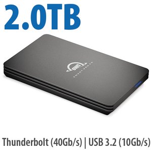 (*) 2.0TB OWC Envoy Pro FX Thunderbolt (40Gb/s) + USB 3.2 (10Gb/s) Bus-Powered Portable NVMe SSD External Storage Solution