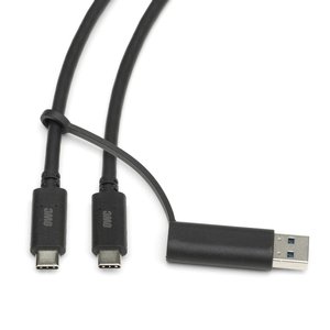 (*) 0.7 Meter (28") OWC Thunderbolt (USB-C) Cable with attached optional USB-A Adapter (for USB A data/power device support)