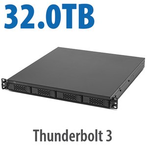 32.0TB (4x8.0TB HDD) Flex 1U4 4-Bay Rackmount Thunderbolt Storage, Docking & PCIe Expansion Solution