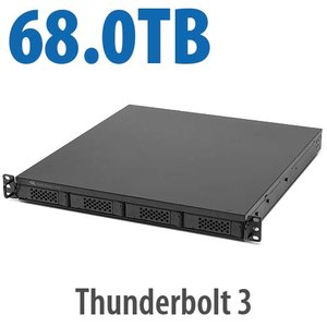 68.0TB (1x8.0TB NVMe + 3x20.0TB HDD) Flex 1U4 4-Bay Rackmount Thunderbolt Storage, Docking & PCIe Expansion Solution