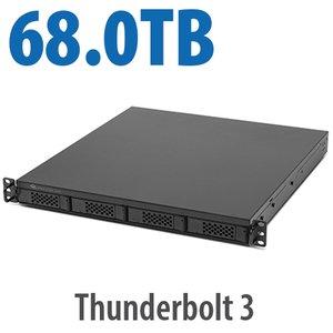 68.0TB (4x8.0TB NVMe + 3x12.0TB HDD) Flex 1U4 4-Bay Rackmount Thunderbolt Storage, Docking & PCIe Expansion Solution