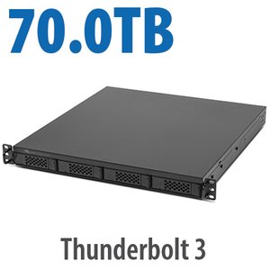 70.0TB (4x4.0TB NVMe + 3x18.0TB HDD) Flex 1U4 4-Bay Rackmount Thunderbolt Storage, Docking & PCIe Expansion Solution
