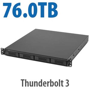 76.0TB (4x4.0TB NVMe + 3x20.0TB HDD) Flex 1U4 4-Bay Rackmount Thunderbolt Storage, Docking & PCIe Expansion Solution