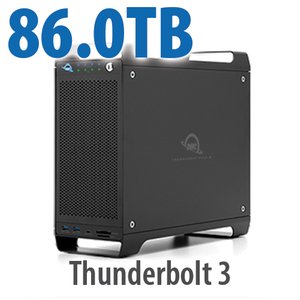 86.0TB (1x2.0TB U.2 NVMe SSD, 7x12.0TB HDD) ThunderBay Flex 8 Thunderbolt 3 Storage Solution