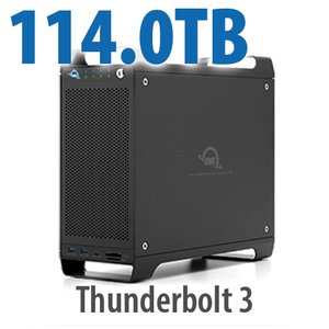 114.0TB (1x2.0TB U.2 NVMe SSD, 7x16.0TB HDD) ThunderBay Flex 8 Thunderbolt 3 Storage Solution