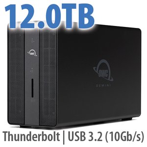 12.0TB OWC Gemini - Thunderbolt (USB-C) Dock and Dual-Drive HDD RAID External Storage Solution