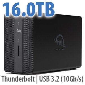 16.0TB OWC Gemini - Thunderbolt (USB-C) Dock and Dual-Drive HDD RAID External Storage Solution