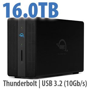 16.0TB OWC Gemini - Thunderbolt (USB-C) Dock and Dual-Drive SSD RAID External Storage Solution
