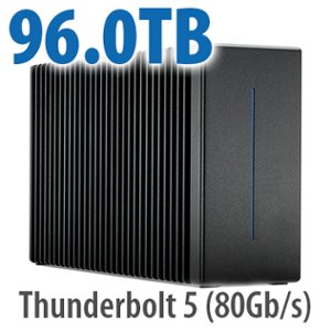 (*) 96.0TB OWC ThunderBlade X12 Thunderbolt 5 (80Gb/s) NVMe RAID SSD External Storage Solution with SoftRAID