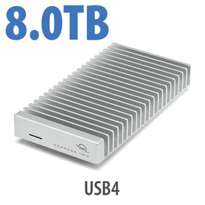 8.0TB OWC Express 1M2 USB4 (40Gb/s) Bus-Powered Portable NVMe SSD External Storage Solution