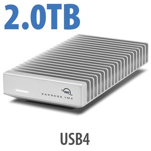 2.0TB OWC Express 1M2 80G USB4 (80Gb/s) Bus-Powered Portable NVMe SSD External Storage Solution