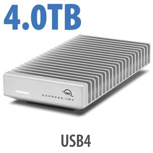 4.0TB OWC Express 1M2 80G USB4 (80Gb/s) Bus-Powered Portable NVMe SSD External Storage Solution