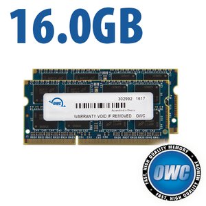 (*) 16.0GB (2 x 8GB) OWC PC3-14900 DDR3 1867MHz CL11 204-Pin SO-DIMM Memory Upgrade