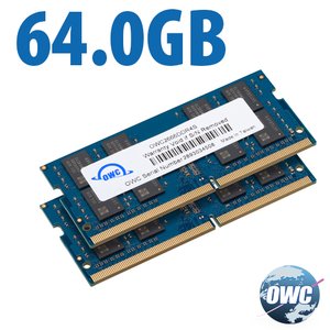 (*) 64GB (2 x 32GB) OWC 2666MHz DDR4 PC4-21300 260-Pin SO-DIMM Memory Upgrade Kit